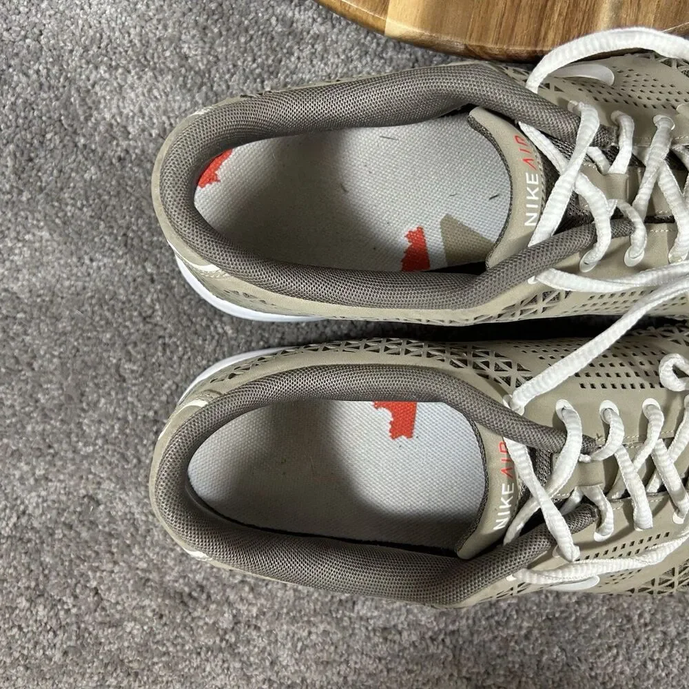 Nike Air Rate Tour 379200-212 Men’s Size 11.5 Khaki Mesh Spiked Golf Shoes Used - Picture 9 of 11